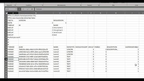 Create a Revit Shared Parameter file with Excel