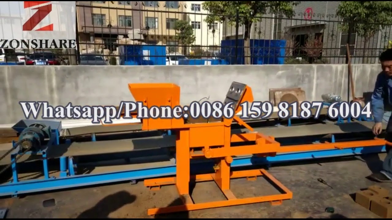 ZS2 40 manual interlocking brick machine - YouTube