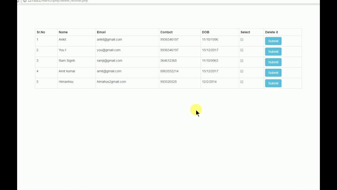 How to delete records from database with PHP & MySQL - YouTube