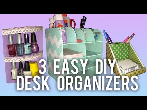3 Easy Diy Desk Organizer Ideas Youtube