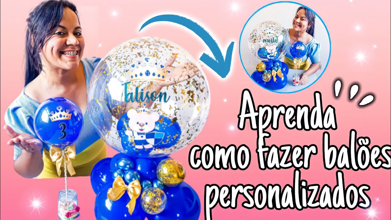 Passo a Passo de como fazer arranjo de balões personalizados! - YouTube
