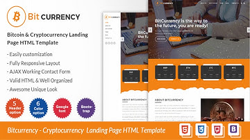 Bitcurrency - Bitcoin and Cryptocurrency Landing Page HTML Template | Themeforest Website Templates