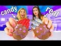 Chocolate Kinder Egg Surprise Challenge! Real vs Candy Food ft. Rebecca Zamolo | CloeCouture