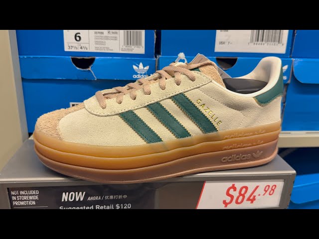 Adidas Gazelle Bold shoes in the Cream White, Collegiate Green, and Magic  Beige colorway, style - YouTube