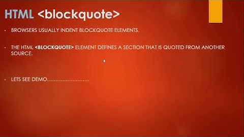 Blockquote in Html , In Hindi , Part 12