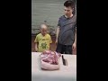 Pre-cooked pork, home kitchen chef's knife, extremely sharp