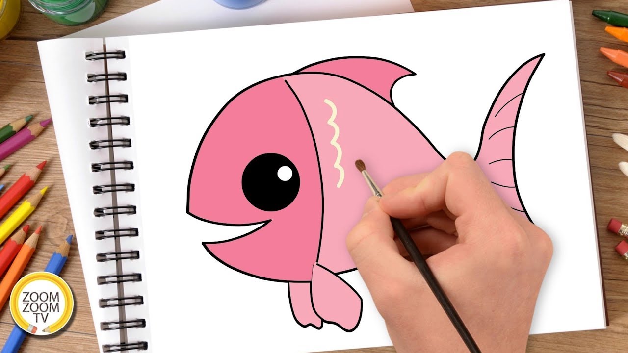 Cách vẽ con cá hoạt hình đáng yêu đơn giản nhất