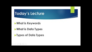 What is Keyword, What is data types, Explain its types      Urdu and Hindi Lecture  6