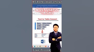 📊 MS Word Text to Table Convert Tricks! 😍💯 #msword #mswordtricks #microsoft #shortsvideo #shorts