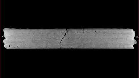 XZ view of 3D printed cement paste solid Bouligand architecture 8° pitch angle in Micro-CT