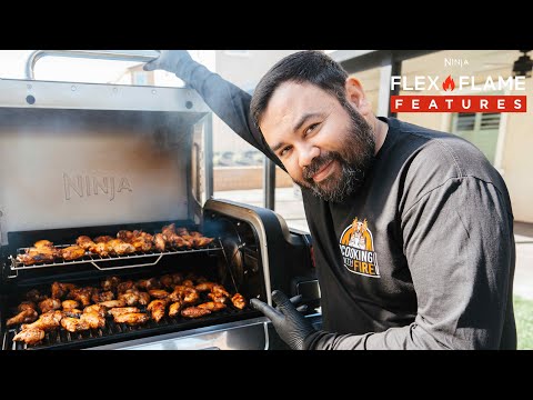 Grilled & smoked Cajun garlic chicken wings on the Ninja FlexFlame @Ninja Kitchen