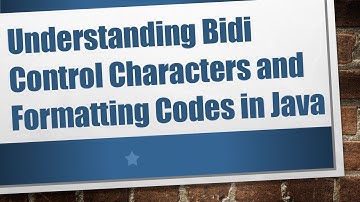 Understanding Bidi Control Characters and Formatting Codes in Java
