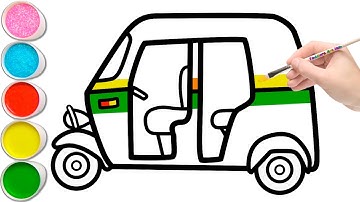 How to Draw Auto Rickshaw Simple and easy Drawing Tutorial