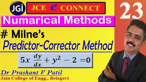 Numerical solution of 5x(dy/dx)+y^2-2=0 || Milne