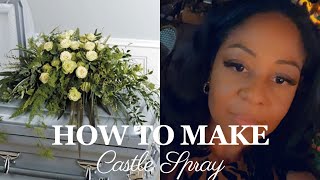 How to make Casket Spray Rose and Foliage Funeral Arrangement | Floralnext | Design with Me screenshot 5