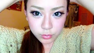 通常目からデカ目になるメイク　big eye make up!