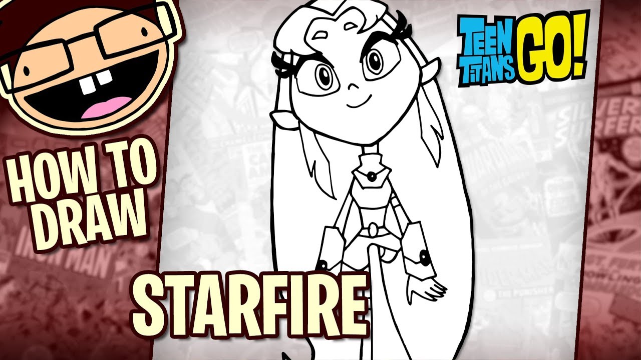 how to draw starfire step by step