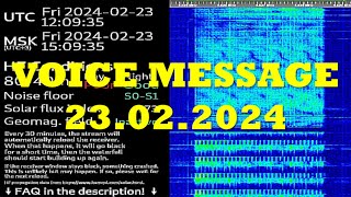 UVB-76 VOICE MESSAGE (23.02.2024) 12:09 UTC