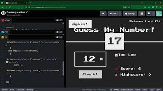JavaScript DOM Manipulation Tutorial: 'Guess The Number' Game Project | PART-3 |#java #coding