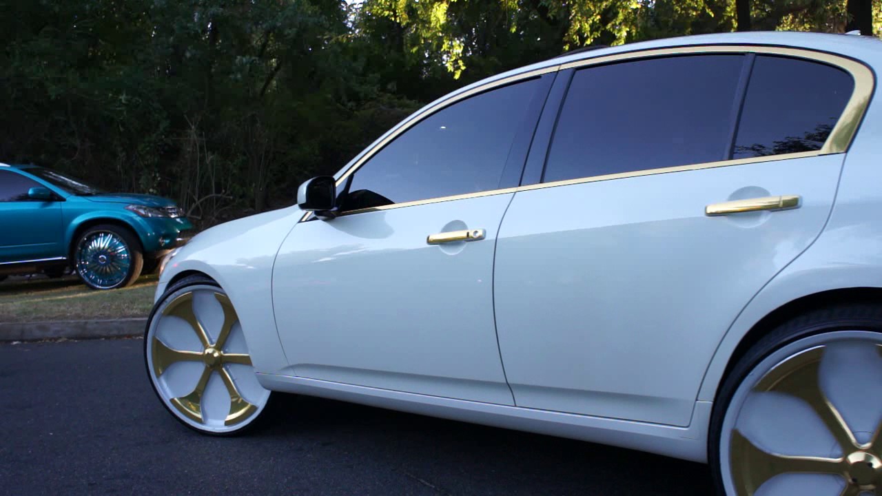 S.M.E White on White Infiniti with Gold Package Davin Wheels at Mlk ...