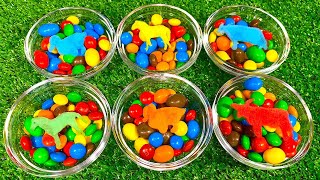 Satisfying Video | Mixing Rainbow Animals With Candy In Magic Bathtub With Glossy Water Cutting Asmr