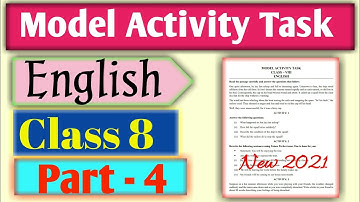 Class 8 English model activity task  part-4 (New2021)| Model activity task 8 English part 4 ||WBBSE