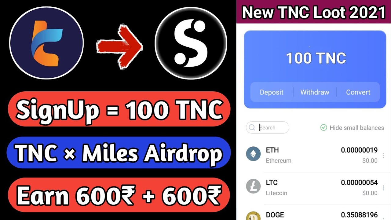😱😱Trick To Get Free 600₹ Paytm Cash || TNC Token New Airdrop Loot || Earn Free Paytm Cash