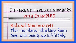 Types of numbers with examples | in Mathematics | Types of numbers with definition | in Maths