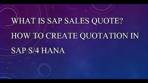 Sales Quotation SAP SD