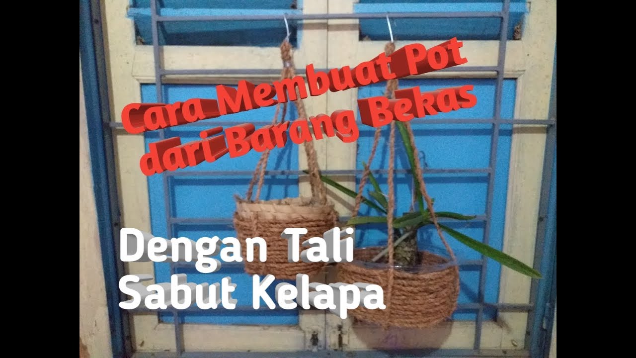 Tutorial Cara  Membuat  Pot  dari  Keranjang Bambu Bekas Pakai 