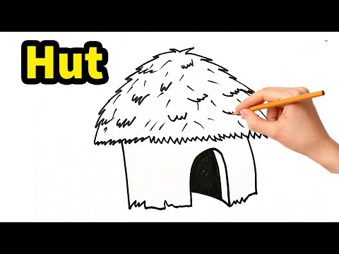 Video: How To Draw A Hut