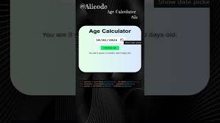 Day 32: New Age Calculator project using Javascript #coding #javascriptprojects #htmlcssjavascript
