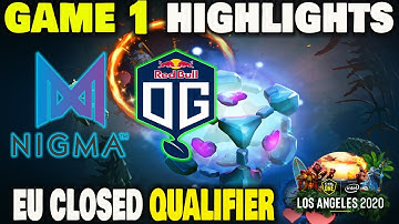 NIGMA VS OG.SEED GAME 1 ESL One Los Angeles 2020 EU Closed Qualifier