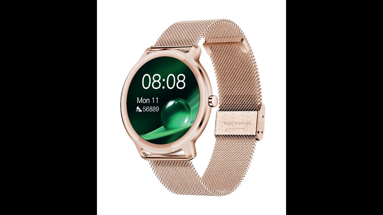 Montre Femme SMARTY Smartwatch Connectée Standing Milanais Doré Rose -  SW022I