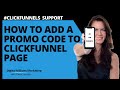 How to setup a discount code in Clickfunnels order page