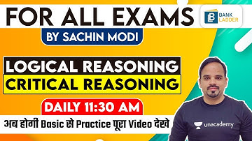 Unacademy Special Session for Logical/Critical Reasoning | For All Bank Exams | by Sachin Modi