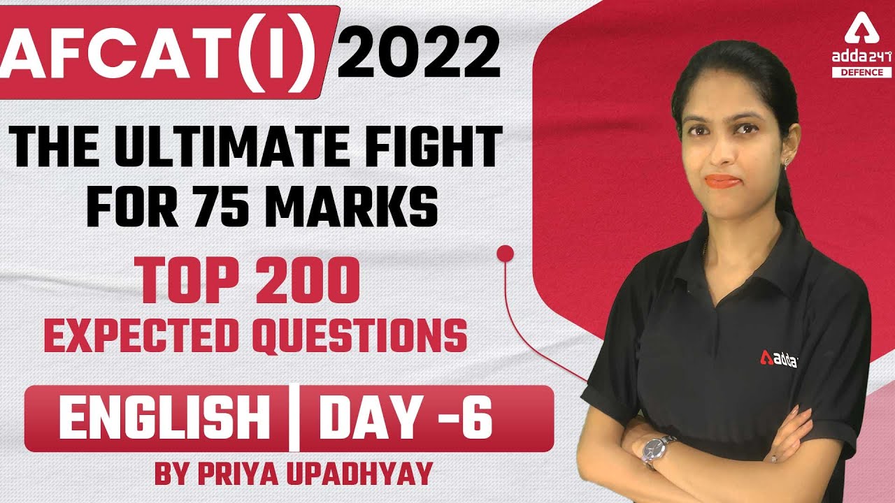 AFCAT 1 2022 | AFCAT English Preparation 2022 | Top 200 Expected Questions #6