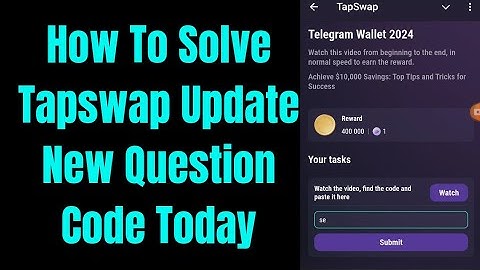 Tapswap New Question Code Today | 9 September Telegram Wallet 2024 | Step By Step Guide To ........