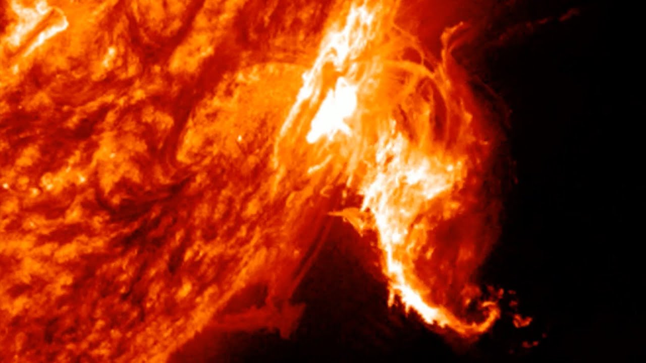 Wow! Amazing explosion on sun triggered by long duration flare - YouTube