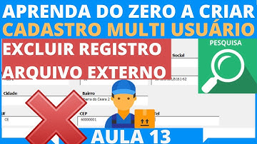 Excluir Registros em Planilha Excel Multi Usuario, Excluir via VBA, Cadastro do Zero Multi Usuario13