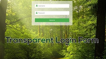 Transparent Login Form - html css javascript Basics