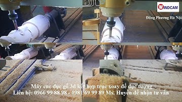 Máy đục tranh 3d cnc lắp trục xoay a đục tượng - 0981 69 99 89