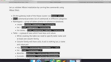 Cloudera Administration - Validate HBase by creating table and loading data