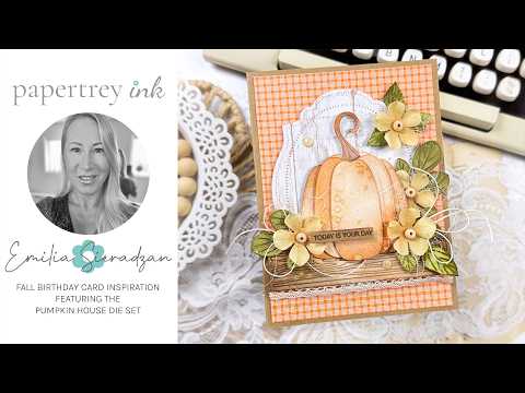 Autumn Pumpkin Birthday Card by Emilia Sieradzan