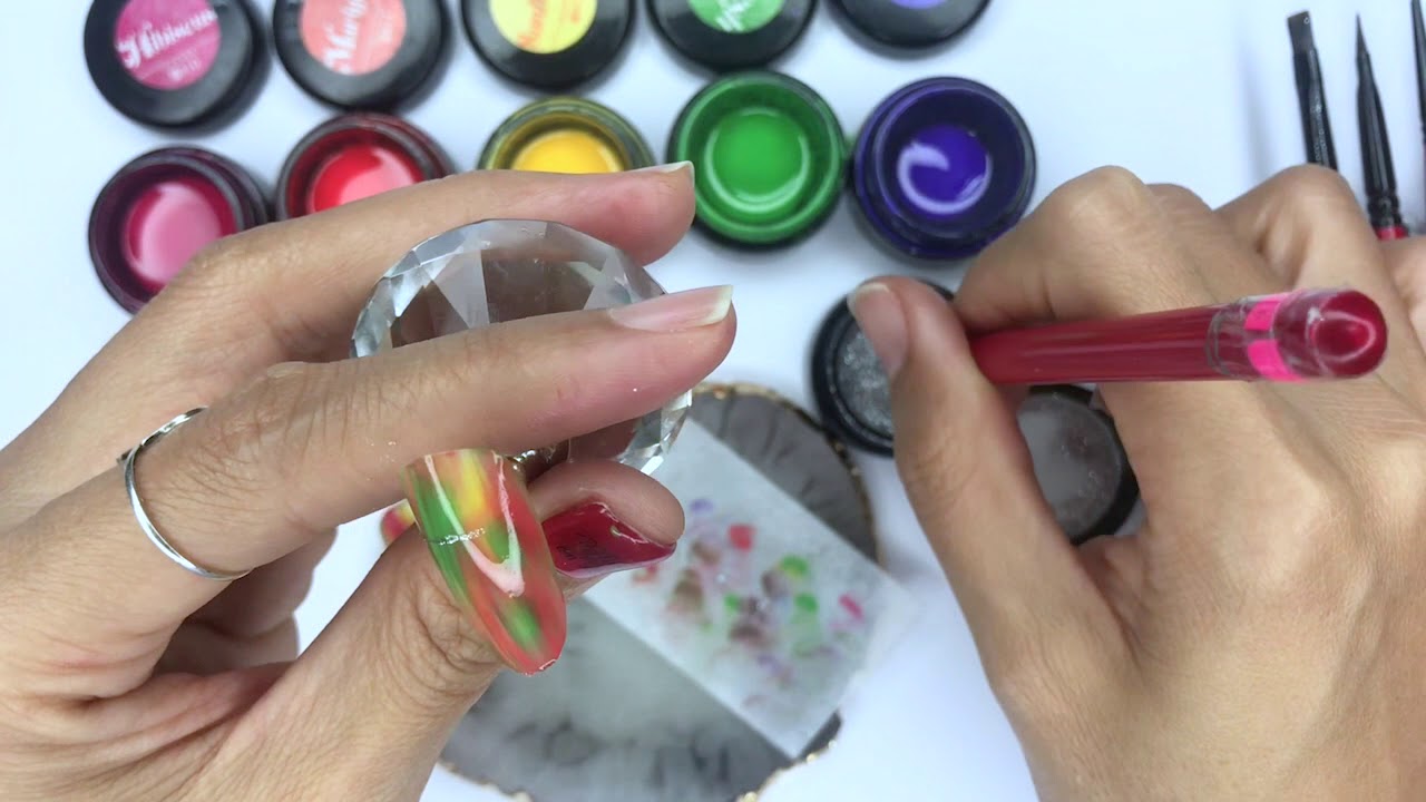 9. Hibiscus Nail Art with Dotting Tool - wide 2