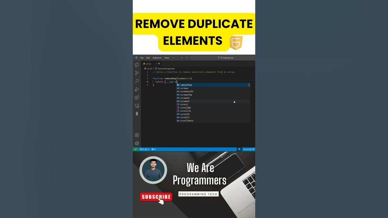 Remove Duplicate Elements from an Array #javascript #programming #array ...