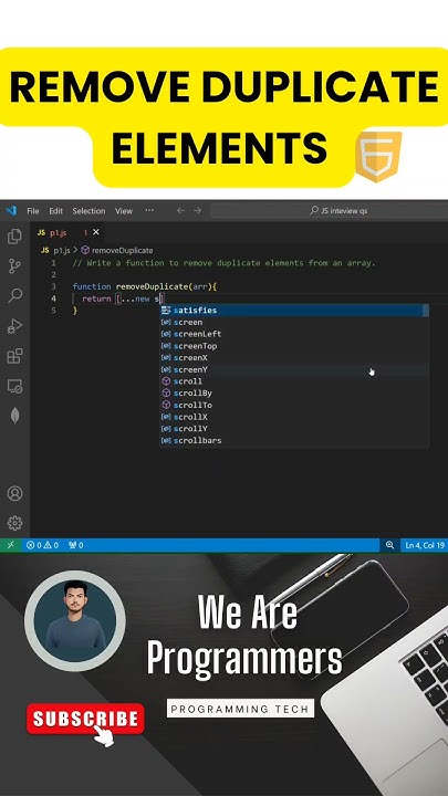 Remove Duplicate Elements from an Array #javascript #programming #array ...