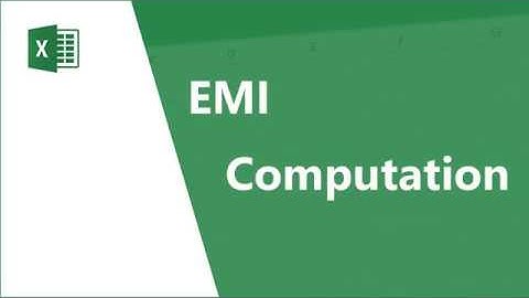 9. EMI Computation in Excel I Vedanta Educational Academy