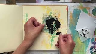 Dina Wakley cool art journal page