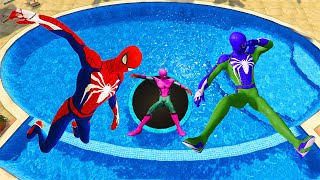 GTA 5 Spiderman & Rainbow Minions Pool Parkour (Euphoria phisics & Ragdolls) #7